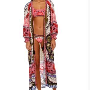 AGUA BANDITA (NWT) Isabelle Kimono, Multicolor Floral, Size OS